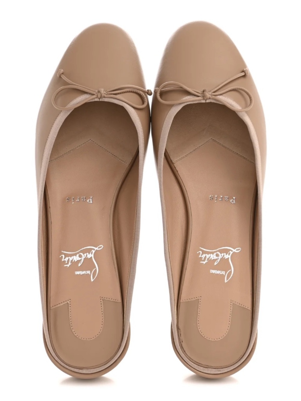 Christian Louboutin Women's Beige Sweetie Jane Ballerina Mules Shoes Size 37